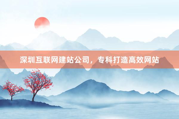深圳互联网建站公司，专科打造高效网站